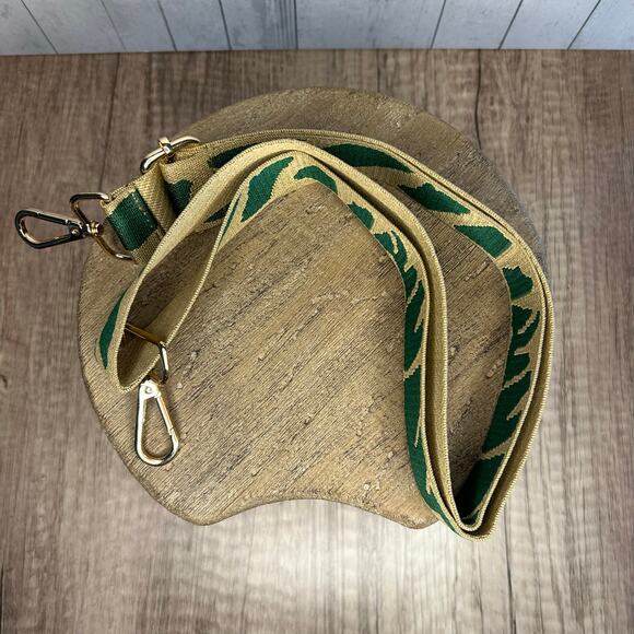 Green Tan Wide Crossbody Purse Strap Guitar Strap Boho Bag Strap FAST SHIP NEW - Picture 4 of 4